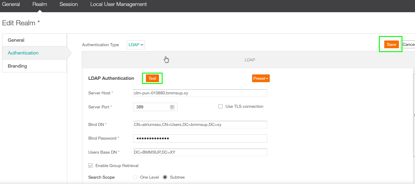 LDAP Config Save