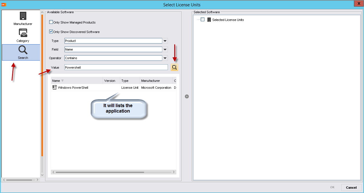 Search for application