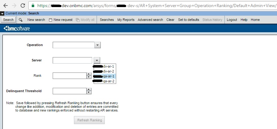 AR System Server Group Operation Ranking